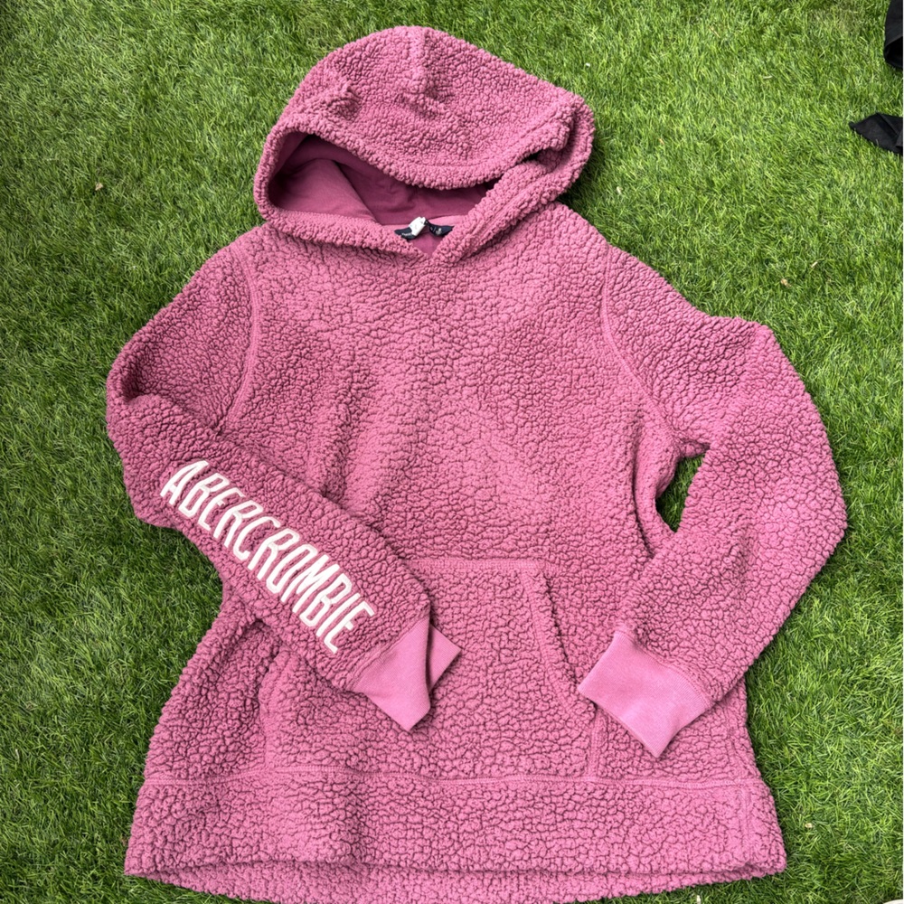 Pink Abercrombie & Fitch Sherpa hoodie